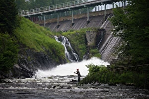 Images Dated 10th July 2006: Fly-fishing on the Connecticut River just below First Connecticut Lake, Pittsburgh, New Hampshire