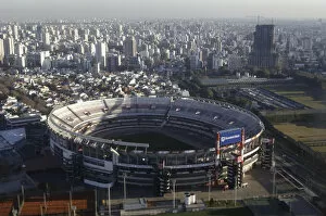 Images Dated 2nd July 2007: Flying to Aeroparque AEP airport in Buenos Aires: Estadio Monumental in Barrio River