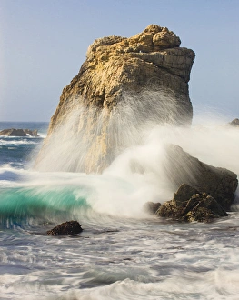 Foam Prints: Foam in the air from breaking waves. Garrapata State Park. View towards North. Entrance #7