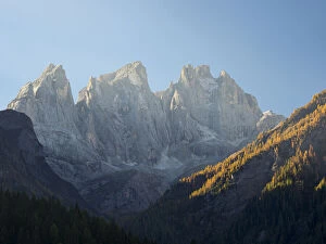 Focobon mountain range in the Pale di San Martino in the Dolomites of Trentino