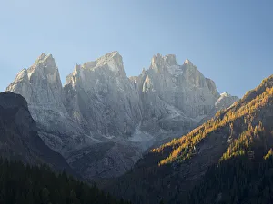 Dolomite Prints: Focobon mountain range in the Pale di San Martino in the Dolomites of Trentino