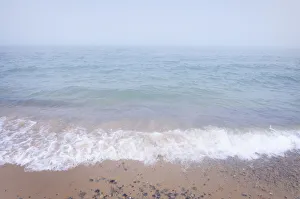 Lake Superior Prints: Fog over Lake Superior at Whitefish Point. Upper Peninsula, Michigan