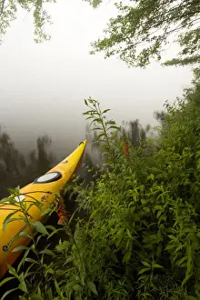 A foggy day on the Salmon River near its confluence with the Connecticut River in East Haddam