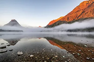 Two Medicine Prints: Foggy sunrise over Two Medicine Lake in Glacier National Park, Montana, USA