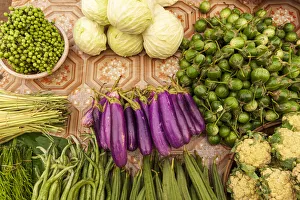 Vientiane Prints: Food at market, Vientiane, Capital of Laos, Southeast Asia