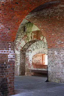 Tybee Island Prints: Fort Pulaski Brick Arches, Tybee Island, Georgia, USA