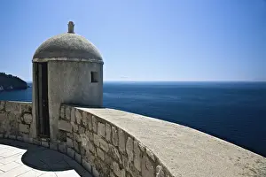 Turret Prints: Fortification along city wall around Old Town Dubrovnik overlooking the Adriatic
