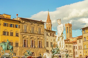 Florence Prints: Fountain of Neptune, Piazza della Signoria
