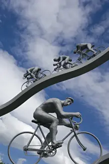 France, Aire des Pyrenees. Tour de France monument between Tarbes and Pau (aka Le