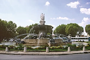 France, Aix en Provence, La Rotonde (Rotunda Fountain), built 1860