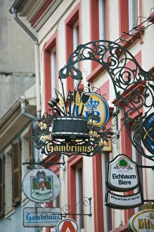 Images Dated 11th February 2005: FRANCE-Alsace (Haut Rhin)-Mulhouse: Detail of Bar / Cafe Sign