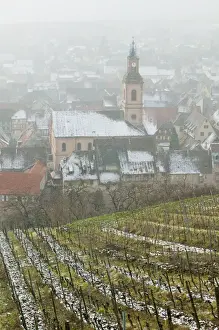 Images Dated 14th February 2005: FRANCE- Alsace (Haut Rhin)- Riquewihr: Town view of Alsatian Wine Village in Winter