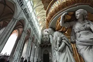 France. Amiens. The marble baroque pulpit inside of Amiens Cathedral (Notre Dame