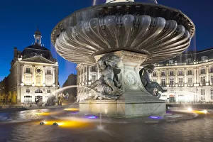 Images Dated 31st October 2010: France, Aquitaine Region, Gironde Department, Bordeaux, Place de la Bourse buildings