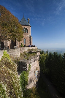 Convent Prints: France, Bas-Rhin, Alsace Region, Mont Ste-Odile, hilltop convent