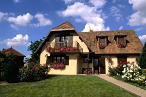 Yard Prints: France Beautiful House in country town of Peronne in Provence of Picardie France
