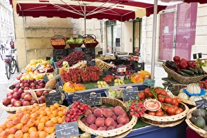 Fruit Stand Prints: France, Bordeaux, Street Fruit Stand