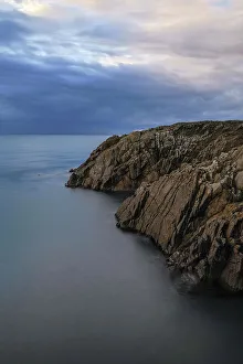 Seashore Prints: France, Brittany. Finisterre, Plouzane. Atlantic Ocean near the Petit Minou Lighthouse