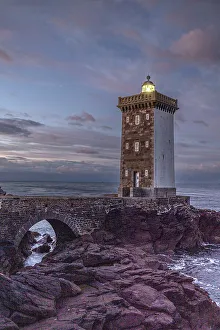 Lookout Prints: France, Brittany. Sunrise at the Kermorvan Lighthouse