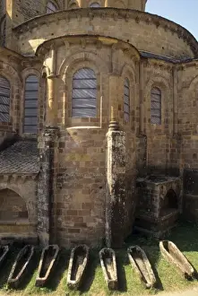 Coffin Prints: France: Conques, Benedictine Abbey Church of Sainte-Foy built from 1030-1130, East Facade