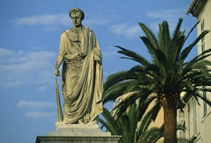 France; Corsica; Ajaccio; Napolean statue in Plaza M. Foch