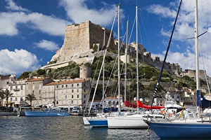 France, Corsica, Corse-du-Sud Department, Corsica South Coast Region, Bonifacio, port and Citadel