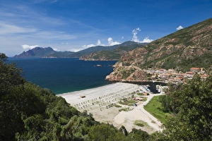 Images Dated 8th May 2012: France, Corsica, Corse-du-Sud Department, Calanche Region, Porto, elevated town view