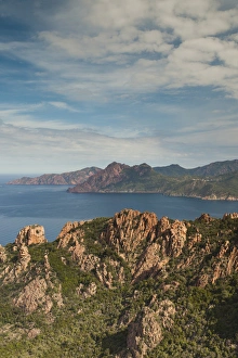France, Corsica, Corse-du-Sud Department, Calanche Region, Porto, red rock landscape