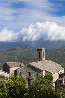 Images Dated 15th May 2012: France, Corsica, Corse-du-Sud Department, La Alta Rocca Region, Quenza, town church