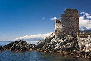 France, Corsica, Haute-Corse Department, Le Cap Corse, Erbalunga, Genoese Tower