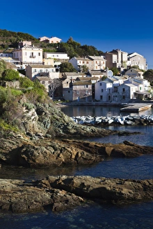 Images Dated 3rd May 2012: France, Corsica, Haute-Corse Department, Le Cap Corse, Lavasina, town view, dawn