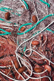 Images Dated 2nd May 2012: France, Corsica, Haute-Corse Department, Le Cap Corse, Macinaggio, fishing nets