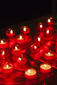 Images Dated 6th May 2012: France, Corsica, Haute-Corse Department, La Balagne Region, Calvi, votive candles