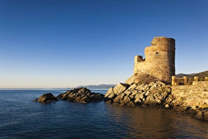Images Dated 3rd May 2012: France, Corsica, Haute-Corse Department, Le Cap Corse, Erbalunga, Genoese Tower, dawn
