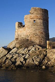 Images Dated 3rd May 2012: France, Corsica, Haute-Corse Department, Le Cap Corse, Erbalunga, Genoese Tower, dawn