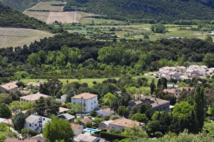 France, Corsica, Haute-Corse Department, Le Cap Corse, Patrimonio, elevated town view