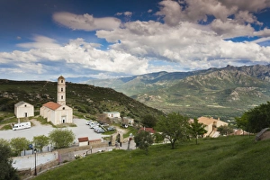 Images Dated 5th May 2012: France, Corsica, Haute-Corse Department, La Balagne Region, Sant Antonino, town church