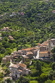 Images Dated 5th May 2012: France, Corsica, Haute-Corse Department, La Balagne Region, Avapessa, elevated town view