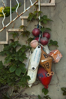 Images Dated 3rd May 2012: France, Corsica, Haute-Corse Department, Le Cap Corse, Erbalunga, fishing equipment