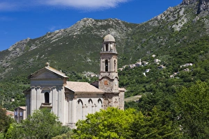 Images Dated 5th May 2012: France, Corsica, Haute-Corse Department, La Balagne Region, Feliceto, town baroque church