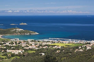 France, Corsica, Haute-Corse Department, Le Cap Corse, Macinaggio, elevated view
