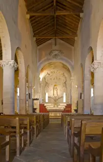 Images Dated 12th June 2008: France, Corsica. Interior of Cathedral of Nebbio (church of Santa Maria Assunta) near St
