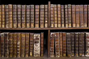 Images Dated 23rd June 2008: France, Corsica. Old books in Ajaccio municipal library