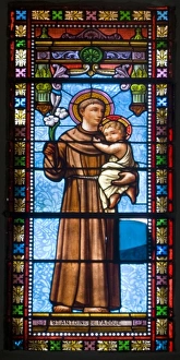 Images Dated 26th June 2008: France, Corsica. Stained glass in church in Sartene
