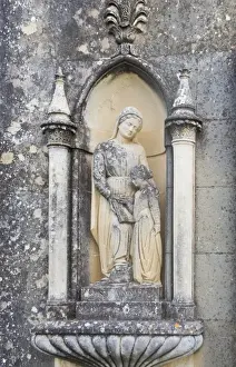 Corsica Prints: France, Corsica. Statue flanking door to mausoleum adjacent to Cathedral of Nebbio