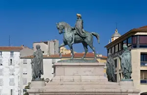 Napoleon Prints: France, Corsica. Statue of Napoleon at Place De Gaulle (De Gaulle Square). Ajaccio