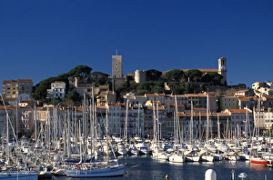 Cannes Prints: France, Cote d Azur, Cannes, Old city harbour