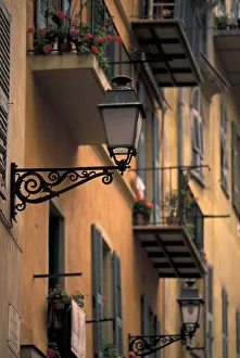 France, Cote d Azur, Nice, French Riviera. Old Nice, Buildings along rue Rossetti