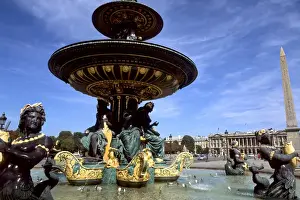 France Fountain at the Place de la Concorde circle in Paris France