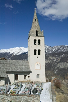 Images Dated 6th March 2005: FRANCE-French Alps (Haut-Alpes)-PUY ST-PIERRE: Town Church